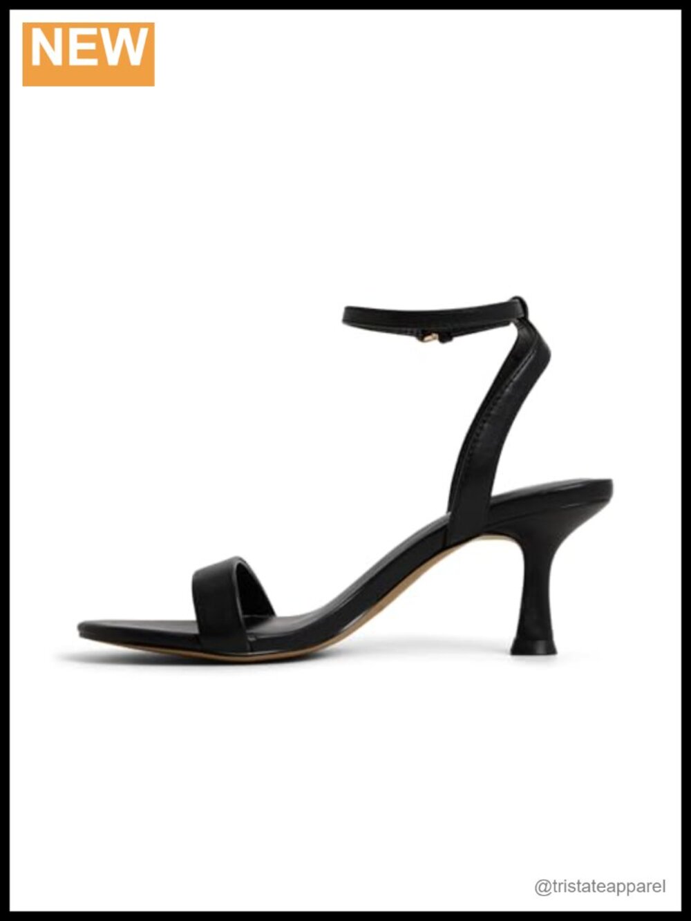 Vegan Open-Toe Kitten Heel Sandals Ankle Strap Buckle Round Toe
